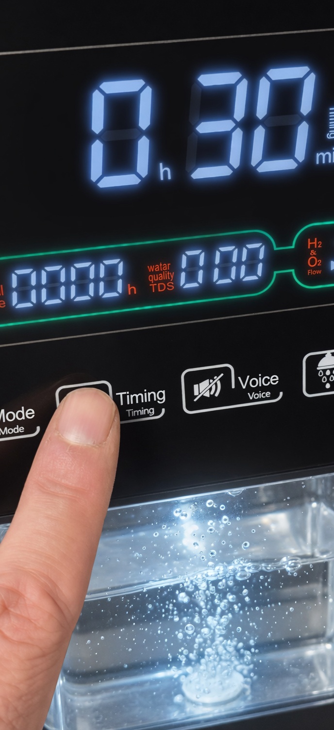 Selecting session length on the Hydro Nova touch panel