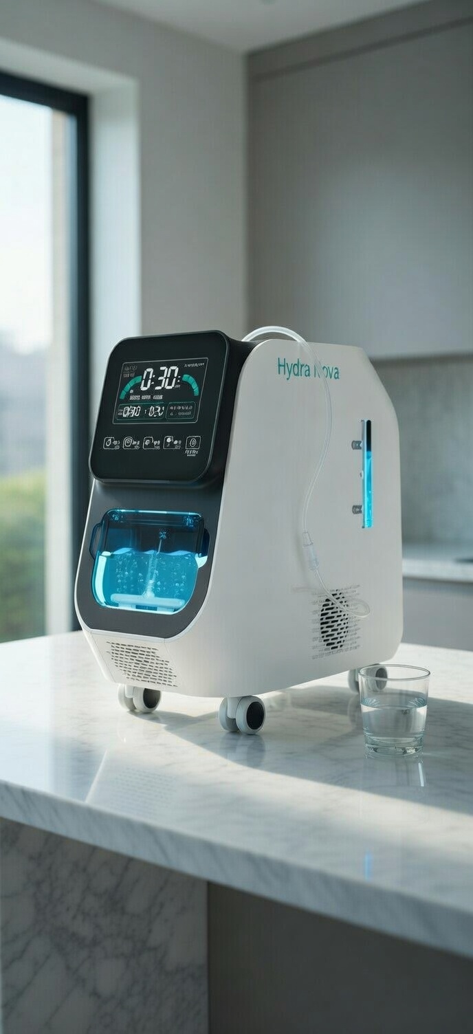 The Hydro Nova machine in a calm, lived-in domestic interior