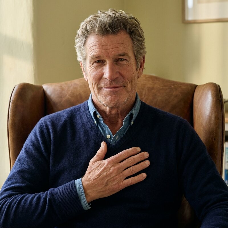 Cardiovascular Health — distinguished older man in his country living room.